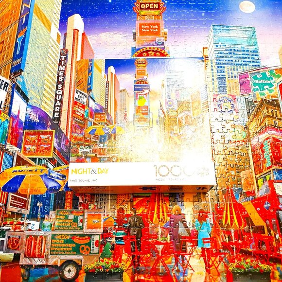 Buffalo David Bitton Other - Buffalo Jigsaw Puzzle 1000 Pieces Night and Day NYC Times Square Missing